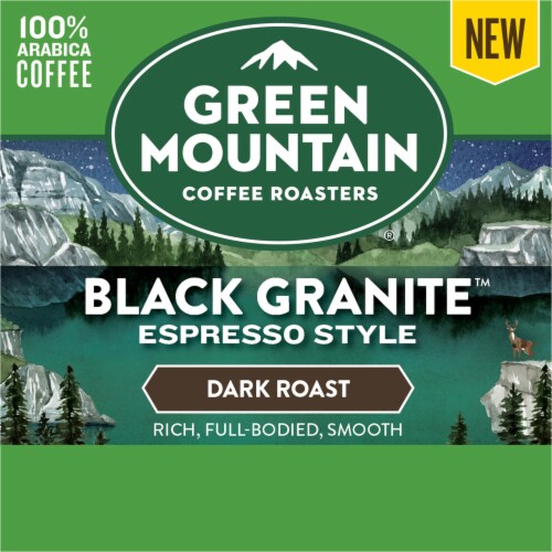 Green Mountain Coffee Roasters® Black Granite Espresso Style Dark Roast K-Cup Coffee Pods Perspective: left