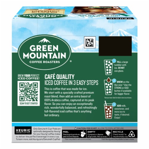 Green Mountain Coffee Roasters® Brew Over Ice Vanilla Caramel Medium Roast K-Cup Iced Coffee Pods Perspective: left