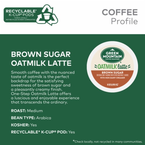 Green Mountain Coffee Roasters One Step Brown Sugar Oatmilk LatteMedium Roast K-Cup Coffee Pods Perspective: left