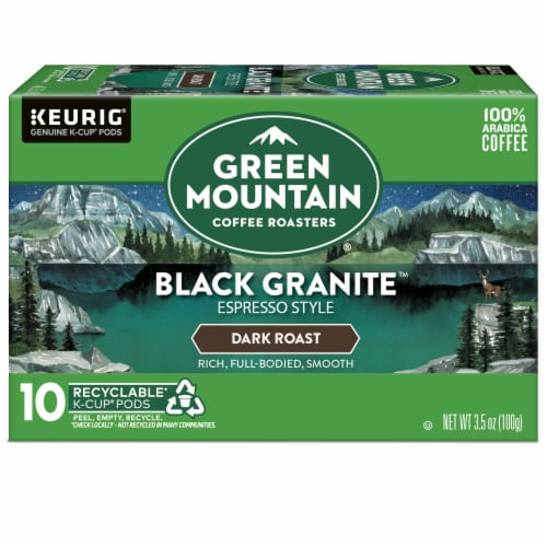 Green Mountain Coffee Roasters® Black Granite™ Espresso Style Dark Roast K-Cup® Pods Perspective: left