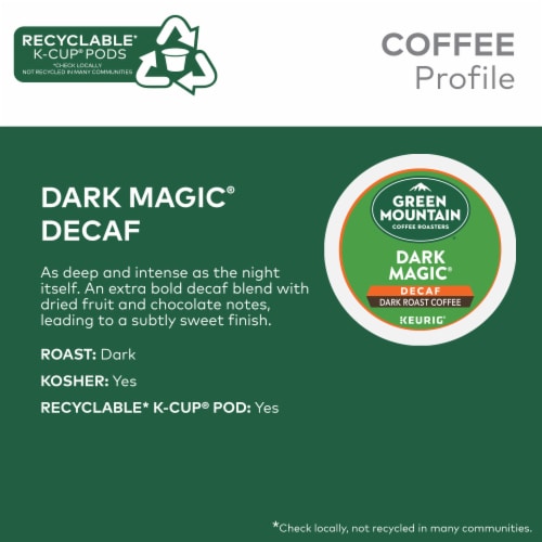 Green Mountain Coffee Roasters® Dark Magic® Decaf K-Cup® Coffee Pods Perspective: left