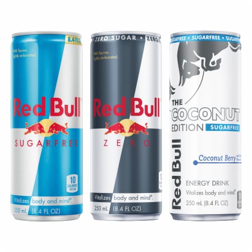 Red Bull Energy Drink Sugar Free Variety Pack Perspective: left