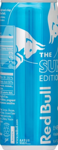 Red Bull® Summer Edition Beach Breeze Energy Drink Can Perspective: left
