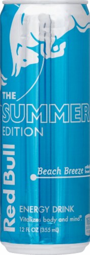 Red Bull® Summer Edition Beach Breeze Energy Drink Can Perspective: left