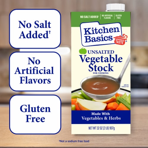 Kitchen Basics® Unsalted Vegetable Stock Perspective: left