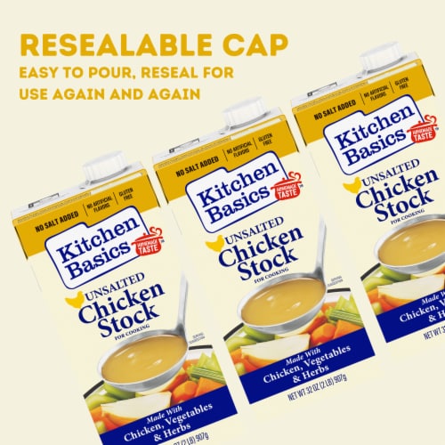 Kitchen Basics Unsalted Chicken Stock Perspective: left