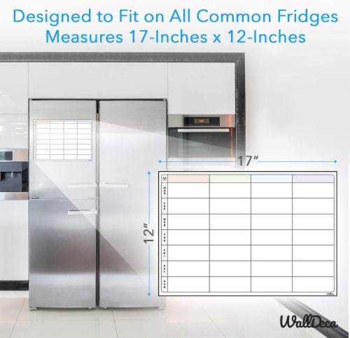 WallDeca Erasable Fridge Weekly Wall Planner, 43 x 30 cm, Perfect for Family Perspective: left