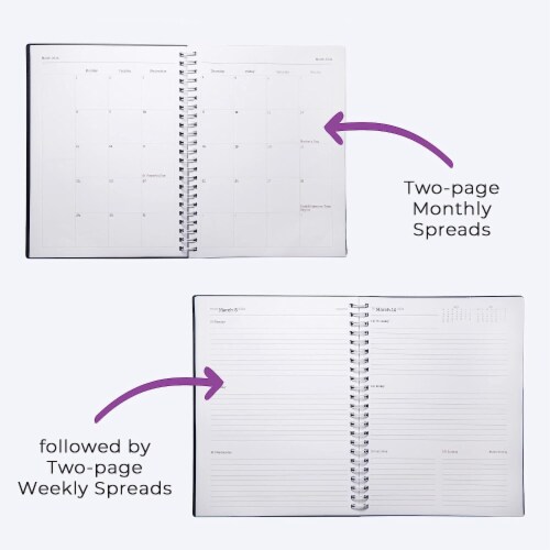 WallDeca - Weekly & Monthly Planner, Jul 2022 - Dec 2023, Flexible Cover (8 x 11") Perspective: left