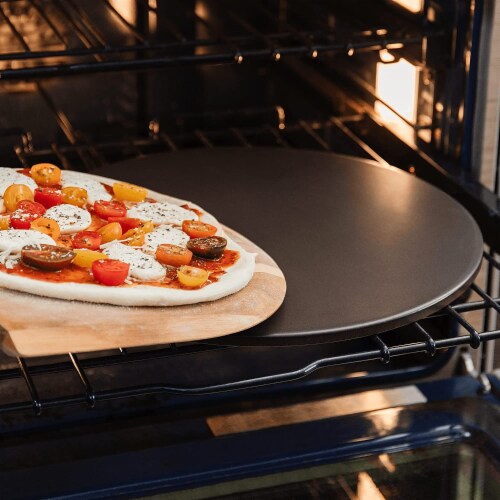 Chef Pomodoro 15 Round Pizza Stone, Glazed Natural Stone for Baking Ovens and Grills Perspective: left