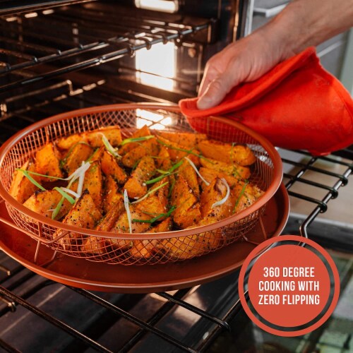 2 Pieces Set Air Fryer Basket for Oven Stainless Steel Crisper