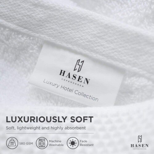 Hasen Hotel Luxury Bath Towel 6-Pack Set | 100% Pure Cotton, Spa Quality Absorbent Perspective: left