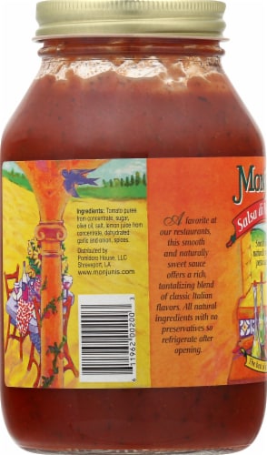 Monjunis Salsa Di Pomidoro Spaghetti Sauce Perspective: left