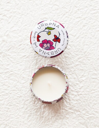 2.5oz Mini Candle - Buds + Blooms Perspective: left