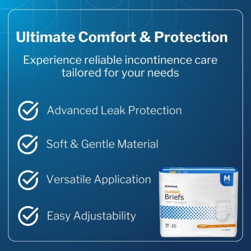 McKesson Classic Adult Incontinence Brief M Light Absorbency Contoured, BRBRMD, Light, 96 Ct Perspective: left