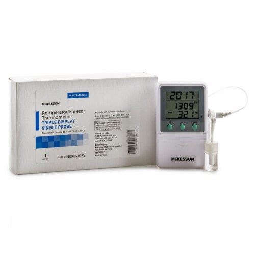McKesson Refrigerator Freezer Digital Thermometer with Alarm Perspective: left