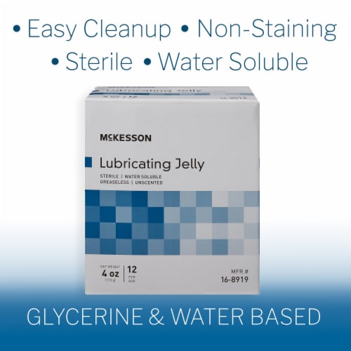 McKesson Lubricating Jelly Sterile 4 oz. Tube 72 per Case 16-8919 Perspective: left
