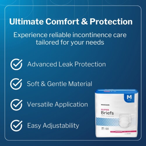 McKesson Adult Incontinence Brief M Moderate Absorbency BR30643, Moderate, 16 Ct Perspective: left