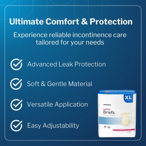 McKesson Adult Incontinence Brief XL Moderate Absorbency BR30645, Moderate, 60 Ct Perspective: left