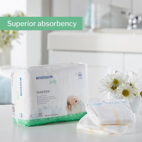 McKesson Baby Baby Diaper Newborn, 0 to 10 lbs. BD-SZNB, 120 Ct Perspective: left