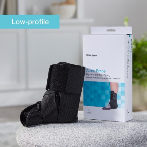 McKesson Black Ankle Brace Large 13-14 Ankle Circumf. Lace-Up for the Foot 155-81-97047 Perspective: left