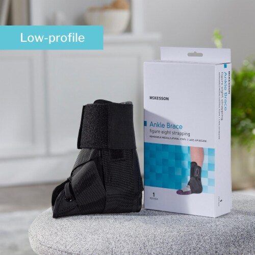 McKesson Black Ankle Brace X-Large 14-15 Ankle Circumf. Lace-Up for the Foot 155-81-97048 Perspective: left