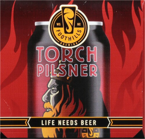 Foothills Brewing Torch Pilsner Perspective: left