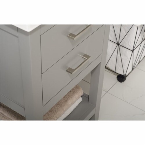 Design Element Group Cara 20  Single Sink Vanity in Gray Perspective: left