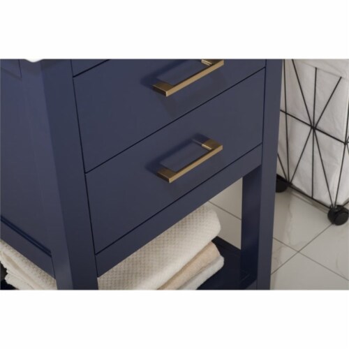 Design Element Group Cara 20  Single Sink Vanity in Blue Perspective: left
