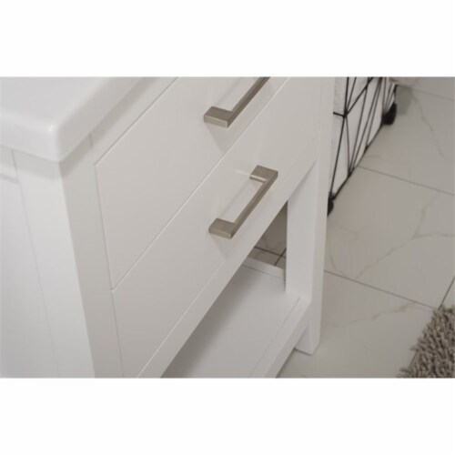 Design Element Group Cara 24  Single Sink Vanity in White Perspective: left
