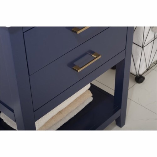 Design Element Group Cara 24  Single Sink Vanity in Blue Perspective: left