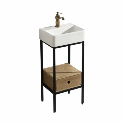 Design Element Group Cassidy 16  Single Sink Vanity in Natural Perspective: left