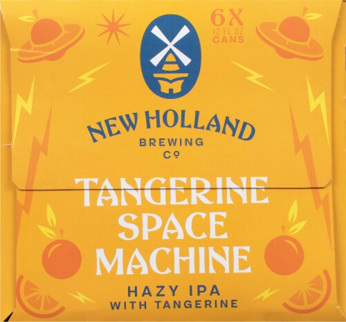 New Holland Brewing Tangerine Space Machine Hazy IPA Beer Perspective: left