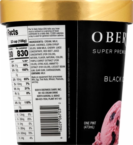 Oberweis® Black Cherry Ice Cream Perspective: left