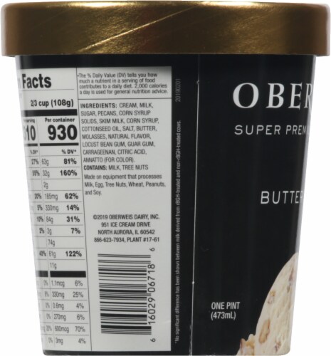 Oberweis® Butter Pecan Ice Cream Perspective: left