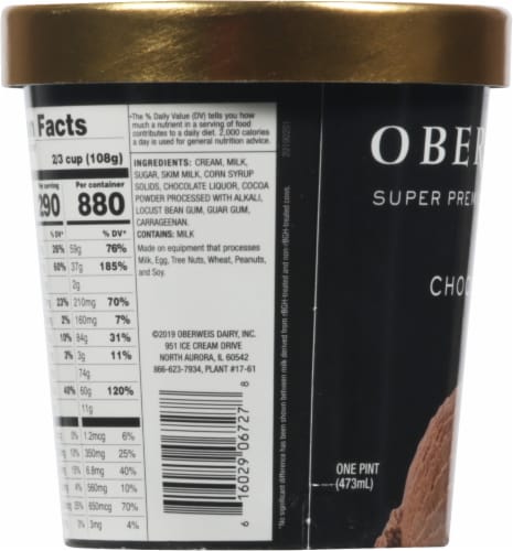 Oberweis® Chocolate Ice Cream Pint Perspective: left