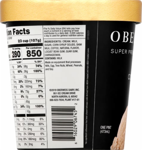 Oberweis® Coffee Ice Cream Pint Perspective: left