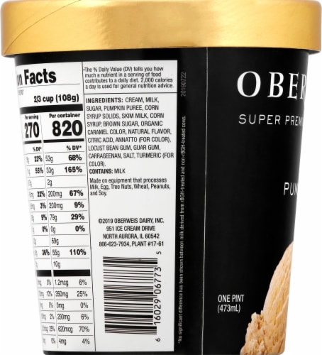 Oberweis Pumpkin Ice Cream Perspective: left
