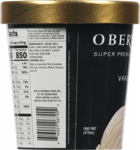 Oberweis® Vanilla Ice Cream Perspective: left