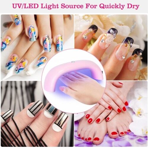9W Portable Led Nail Dryer Lamp Uv Gel Curing Light 60S Timer Black Pink Pink 1 unit Fred Meyer