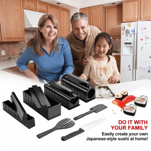 Sushi Maker Kit, AGPtek 11pcs DIY Sushi Making Kit Roll Sushi Maker Rice Roll Mold Including Perspective: left