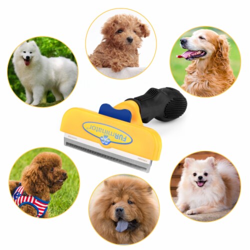 PET Short Hair Brush Removal DeShedding Grooming Tool for Large Small Dog Cat Perspective: left