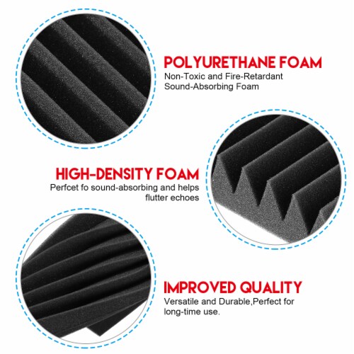 Sound Proof Padding, AGPtEK 12 Packs Soundproof Foams 12*12 *2 Inches Acoustic  Foam Panels, 12 packs - Fred Meyer