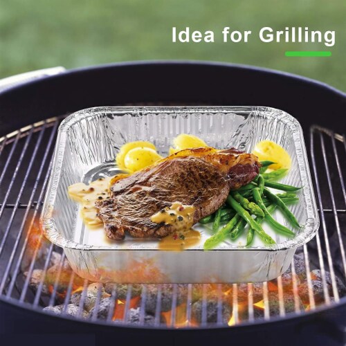 IMAGE 51 Packs Aluminum Loaf Pans Disposable Premium Heavy-Duty Tin Foil 4 Sizes Perspective: left