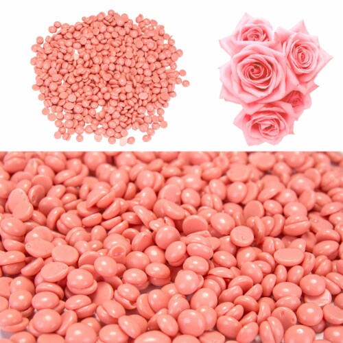 AGPtEK Red Hard Wax Beans Hair Removal Painless Wax Warmer Waxing Beans Natural Pearl Perspective: left