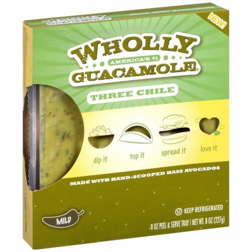 Wholly Guacamole Three Chili Mild Guacamole Perspective: left