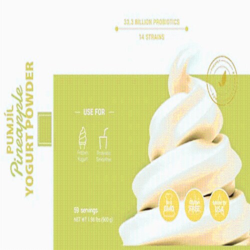 Pineapple Yogurt Powder, Probiotic Soft Serve Ice Cream Mix Perspective: left