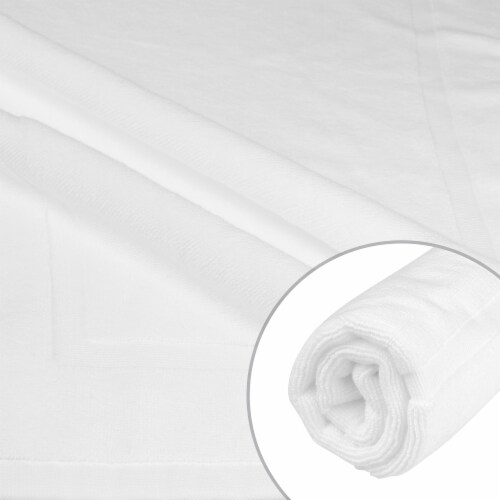 uxcell Towel Cotton Banded Reversible Step Out Soft Plush Absorbent Bath Rug Perspective: left