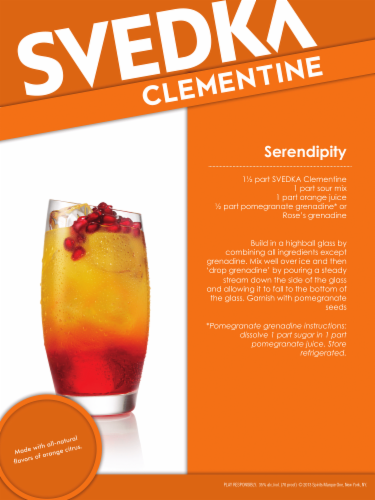 SVEDKA Clementine Orange Flavored Vodka Perspective: left