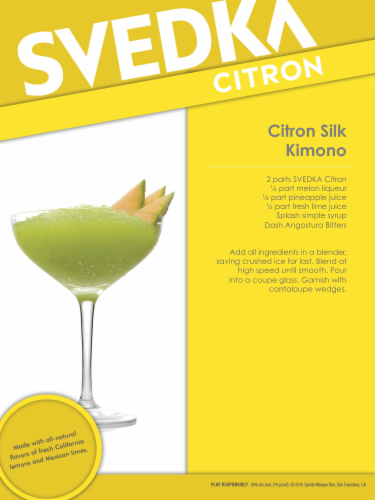 SVEDKA Citron Lemon Lime Flavored Vodka Perspective: left