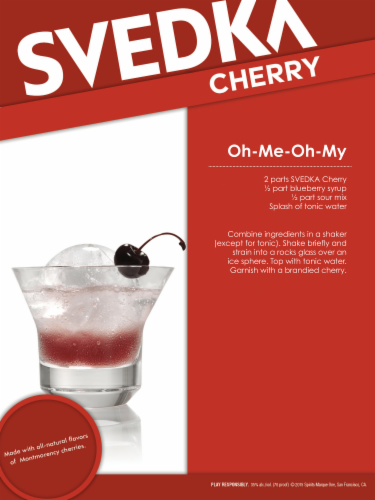 SVEDKA Cherry Flavored Vodka Perspective: left